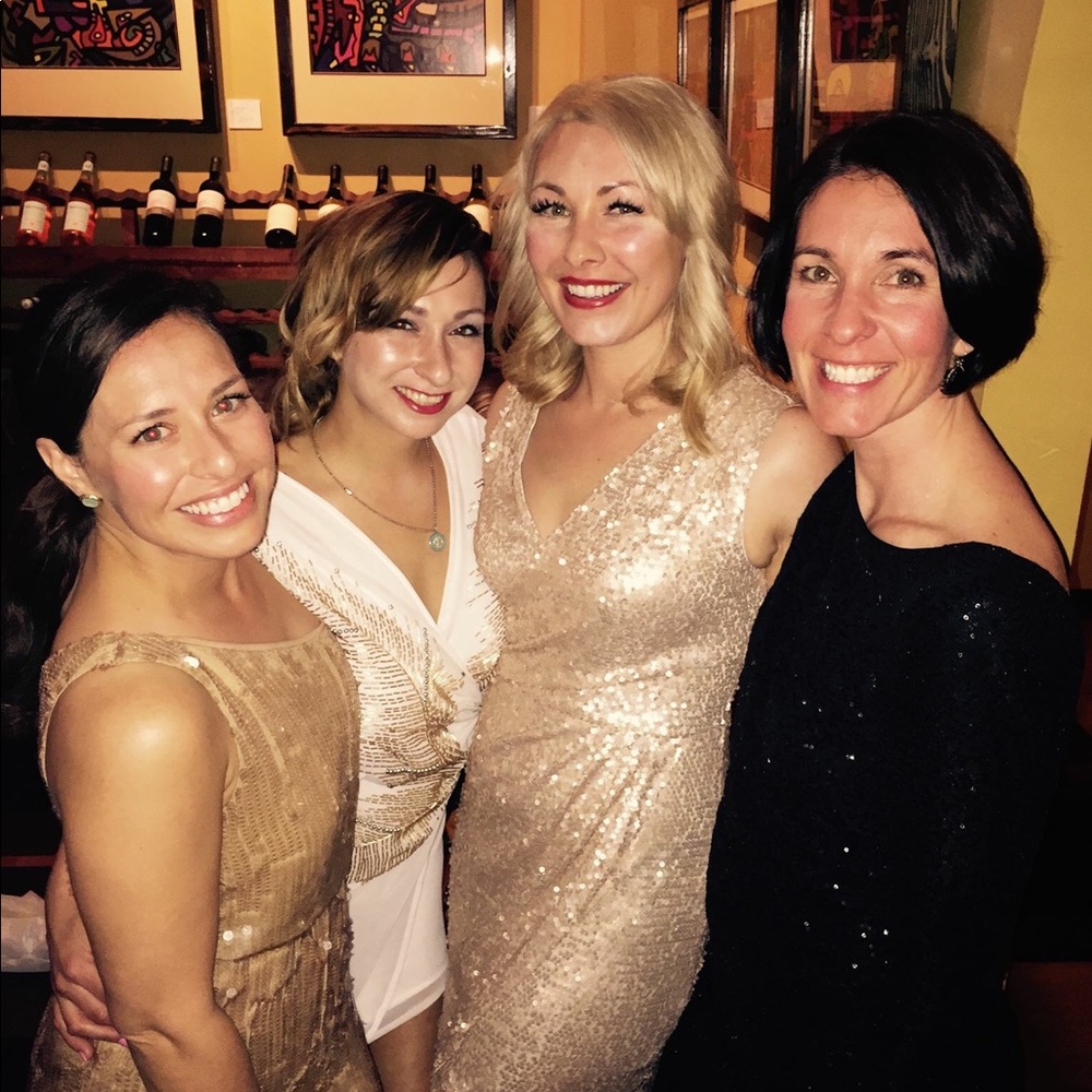Gold sequin dress